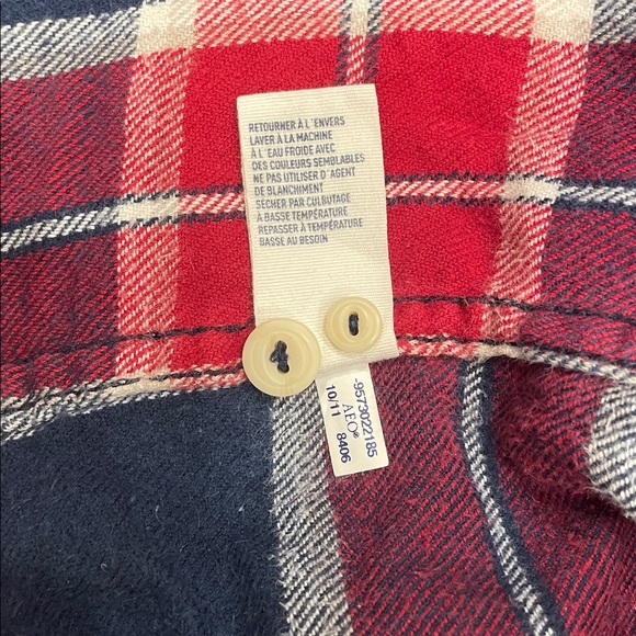 Red and Blue Plaid Button-Up Shirt - Picture 3 of 4